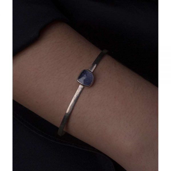 Handmade Silver Bracelet with sapphire
